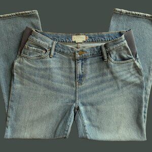 HATCH below-the-bump crop kick flare MATERNITY JEAN light wash stretch denim 29